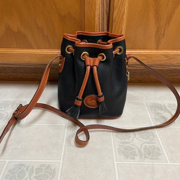 Dooney & Bourke Handbags - Dooney & Bourke Vintage Leather mini drawstring crossbody bucket bag